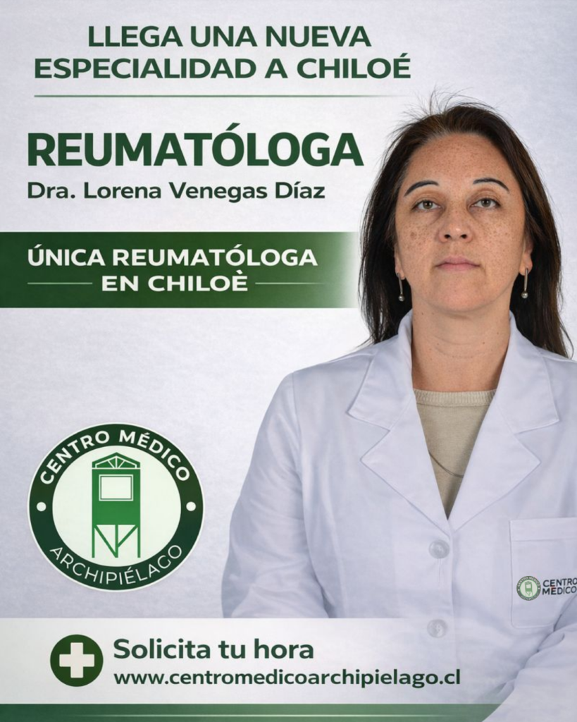 Agenda de reumatología en Centro Médico Archipiélago, Chiloé